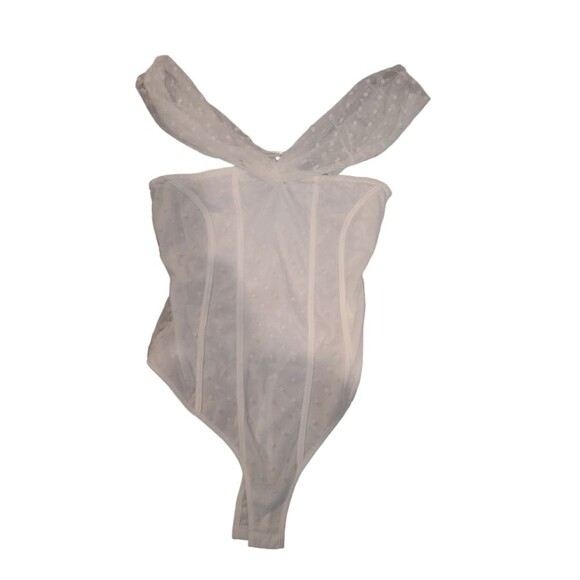 Bardot Swiss Dot Thong Bodysuit in White - Picture 8 of 9